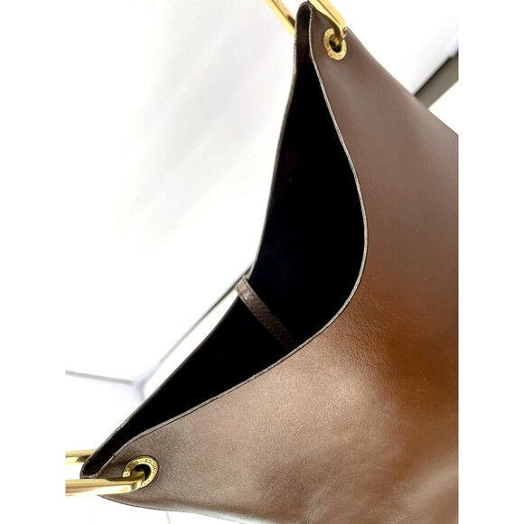 GUCCI authentic Leather Handbag W Wallet brown Bamboo handle Gold accents Italy - Picture 9 of 16